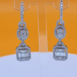 18K White Gold Earring with 2.266 carat diamond and 8.4 grams of Gold